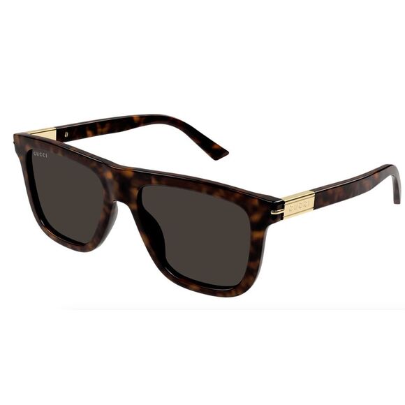 Gucci GG1502S-002 Havana square Mens Sunglasses - Picture 1 of 4